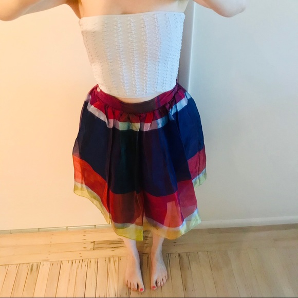 SALE 🔥VINTAGE RALPH LAUREN SILK ORGANZA RAINBOW SKIRT - Picture 7 of 8